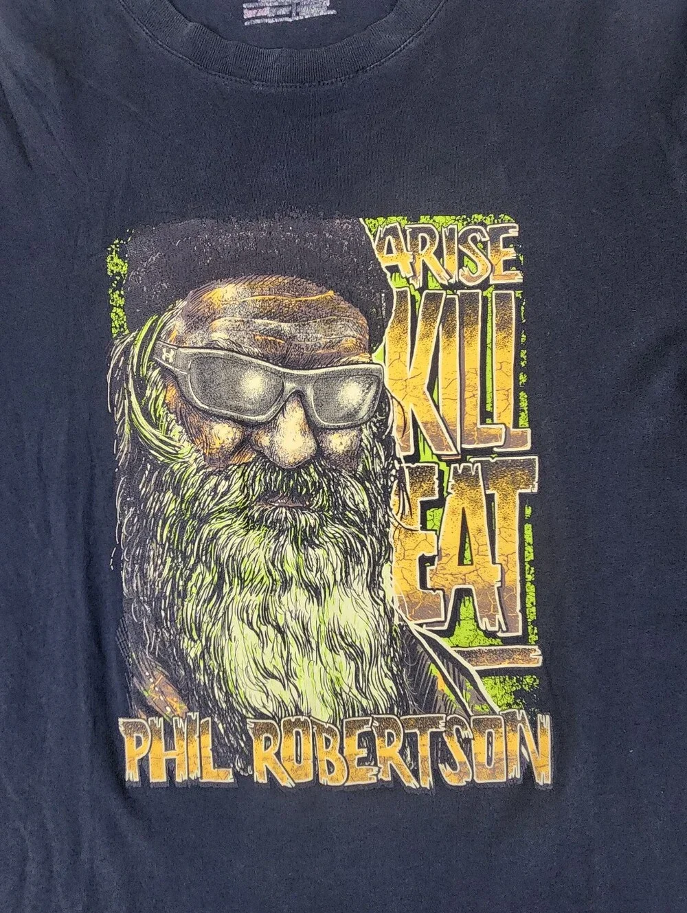 Under Armour Black Graphic Tee with Yellow-Green Phil Robertson Artwork